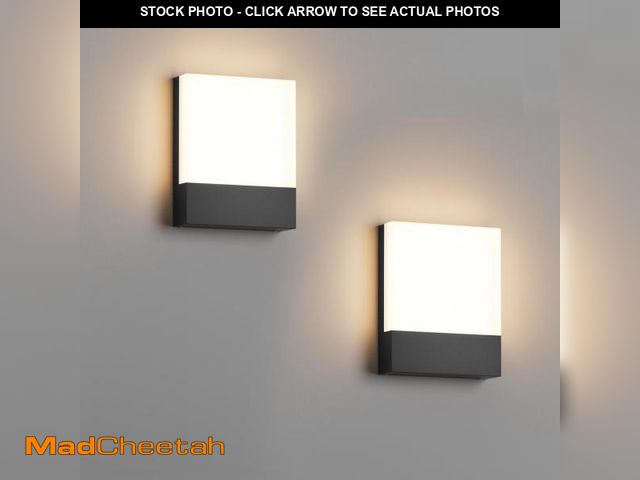 Lot 74-12432762 - Aoceley 2-Pack Modern Outdoor LED Wall Light,24W 3000K Wall Porch&amp;Patio Light,IP65 Led Exterior ...