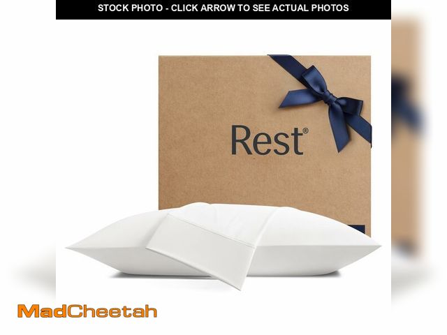 Lot 74-12716546 - RESTÃÂ® EvercoolÃÂ®+ Cooling Pillowcases Standard - 2 Pillowcases for Sensitive Skin, Silver Infus...