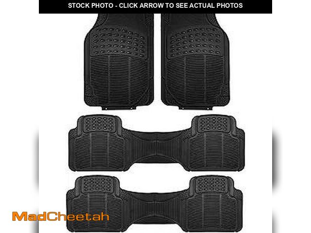 Lot 74-12888293 - FH Group Universal Fit 3 Row Rubber Car Floor Mats For Auto SUV Van Heavy Duty - Black - UNUSED