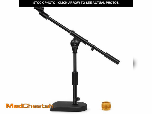 Lot 74-13992098 - InnoGear Adjustable Desk Microphone Stand, 2 Pack Weighted Base with Soft Grip Twist Clutch, Boom Ar...
