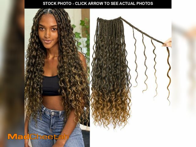 Lot 74-13622731 - Boho Crochet Braids Pure Protein Fiber Close to Human Hair 20 Inch 10 Packs Goddess Box Braids with ...