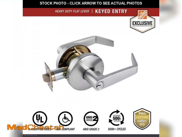 Lot 74-12365614 - Universal Hardware Heavy Duty Commercial Entry Lever Cylindrical Chassis ADA UL 3-Hour Fire ANSI Gra...