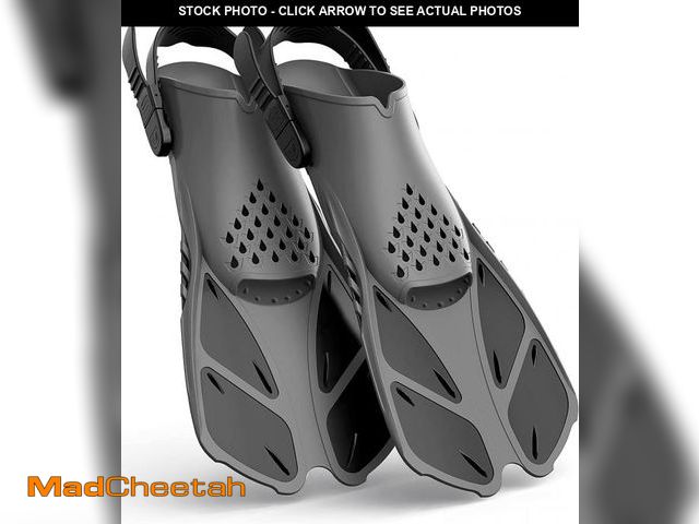 Lot 74-12326921 - Greatever Snorkel Fins Adjustable Buckles Open Heel Swim Flippers Travel Size Short Swim Fins for Sn...