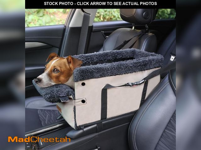 Lot 74-11547975 - Center Console Dog Car Seat for Small Dogs,PU Leather Small Dog Car Booster Seat,Washable Foldable P...