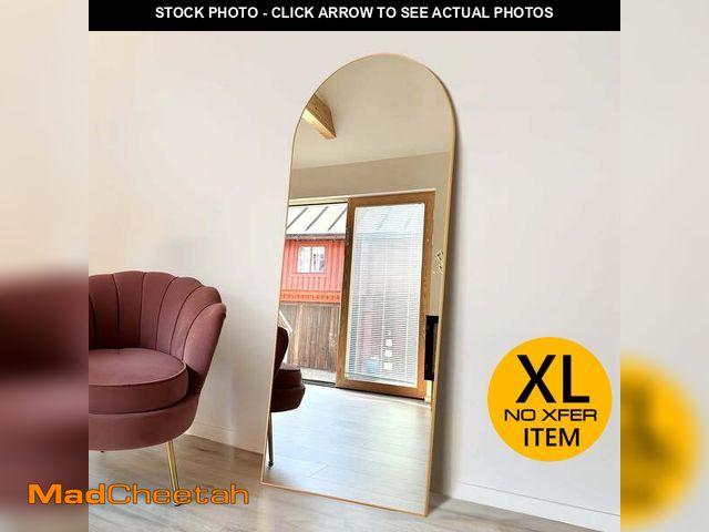 Lot 74-12549322 - CONCETTA 71"x26" Arched Full Length Mirror, Full Body Standing Mirror Floor Mirrors, Gold - UNUSED