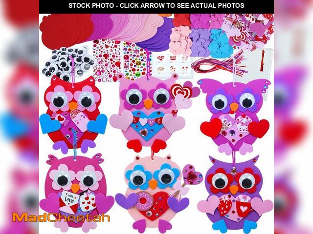 Lot 74-13576458 - Winlyn 24 Sets Valentine's Day Craft Kits Heart Crafts DIY Owl Ornaments Decorations Art Sets Foam O...