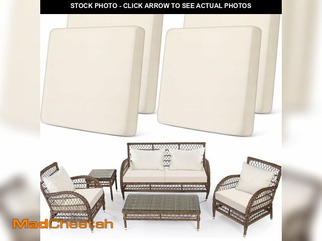 Lot 74-12678961 - Newwiee Set of 4 Stretch Patio Cushion Covers Sofa Couch Seat Chair Slipcovers Waterproof Cushion Co...