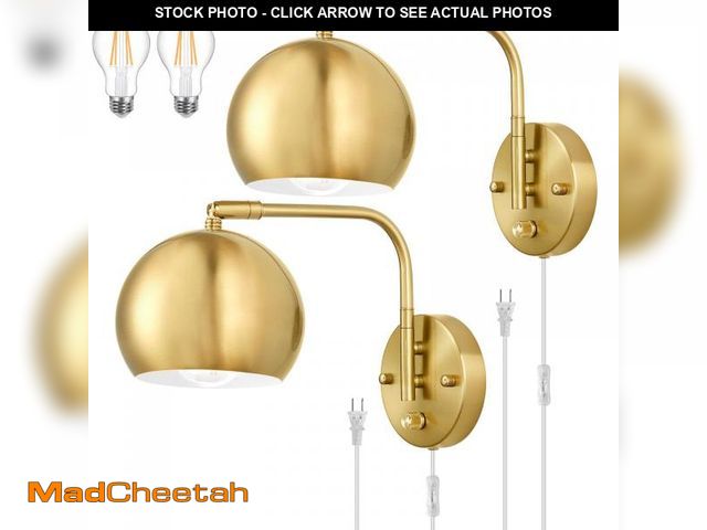 Lot 74-11558413 - VATONI Wall Sconces Plug in, Dimmable Wall Sconce Swing Arm Wall Lights with Plug in Cord and Dimmer...