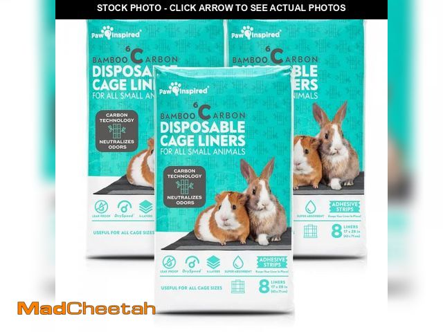 Lot 74-12119416 - Paw Inspired Disposable Guinea Pig Cage Liners | Bamboo Charcoal Odor Controlling | Super Absorbent ...