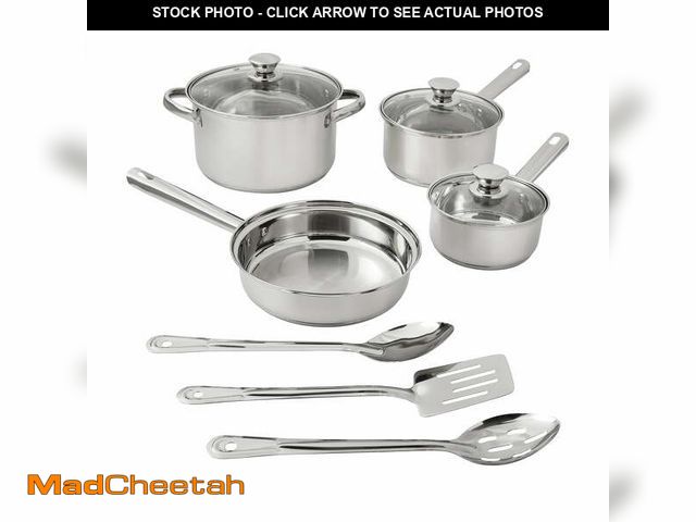 Lot 74-12687471 - Mainstays Stainless Steel 10Pc Cookware set - UNUSED