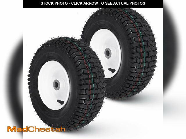 Lot 74-12865693 - New Air Filled Lawn Mower Tires on Wheel 13x5.00-6", 3" Centered Hub, 3/4" Greased Bushing Turf Tire...