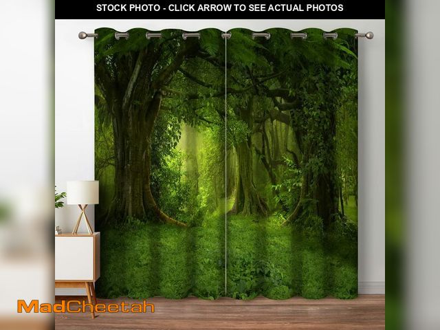 Lot 74-12702139 - Jekeno Forest Blackout Curtains Tropical Jungle Green Trees Foliage in The Woodland Himalayas Landsc...