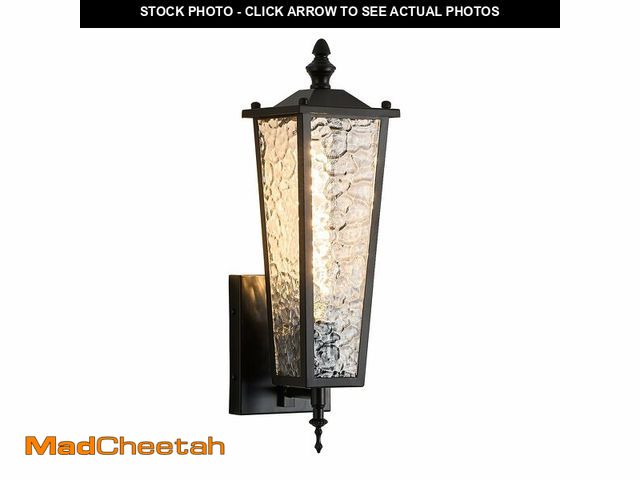 Lot 74-13566911 - BIEOCUR Outdoor Wall Light, Black Exterior Lighting Fixture with E26 Sockets &amp; Clear Glass, 17.7...