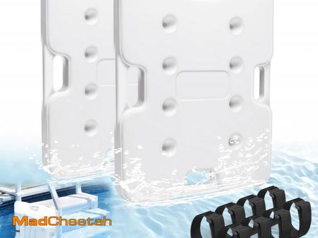 Lot 74-12415363 - 2PCS 22.5" x 18" Extra Large Swimming Pool Ladder Weights, HDPE Swimming Pool Step Weights Holds 90l...