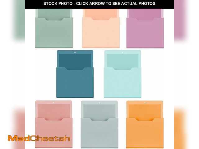 Lot 74-12326750 - Gilprop 8 Pack Magnetic File Paper Holder High Design Pocket Magnetic Wall File Organizer Hanging Re...