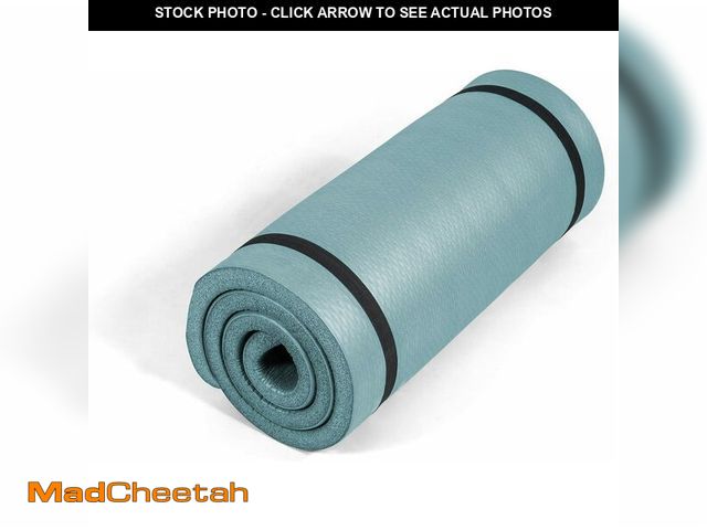Lot 74-14349093 - Tone Fitness Premium Extra Thick 1-Inch High Density Exercise Mat with Carry Strap - Non-Slip Workou...