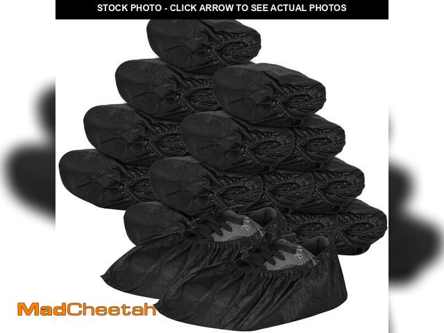 Lot 74-13630019 - Shoe Covers Disposable 200Pack(100Pairs) Thicker Black Shoe Booties Cover Non Slip for Home Floors C...