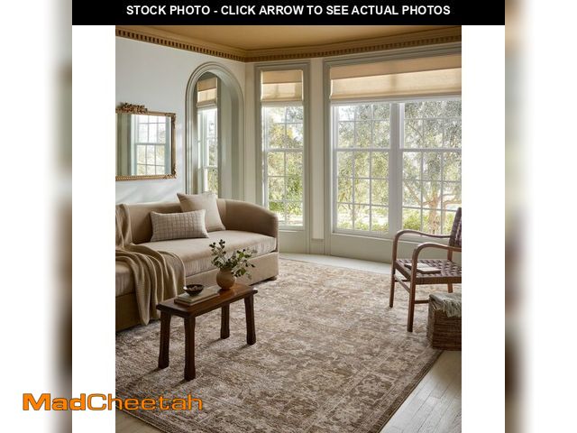 Lot 74-12570204 - Loloi Magnolia Home by Joanna Gaines Pace Collection PAC-01 Bark/Natural 5'-3" x 5'-3" Round Area Ru...