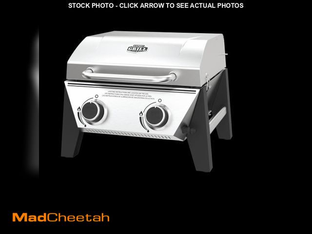 Lot 74-12405471 - Expert Grill 2-Burner Tabletop Gas Grill, Stainless Steel, 13,000 BTUs - UNUSED