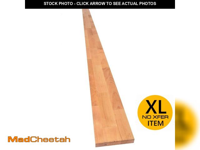 Lot 74-12772993 - HARDWOOD REFLECTIONS 8 ft. L x 4 in. D Unfinished Birch Solid Wood Butcher Block Backsplash Countert...