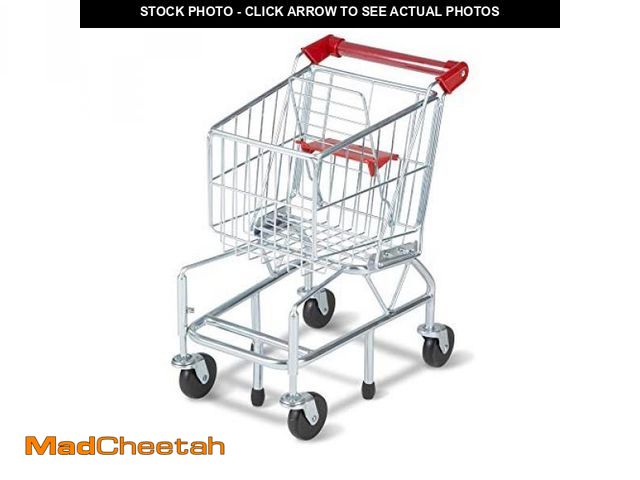 Lot 74-12396831 - Melissa &amp; Doug Toy Shopping Cart with Sturdy Metal Frame Toddler Shopping Cart, Pretend Grocery ...