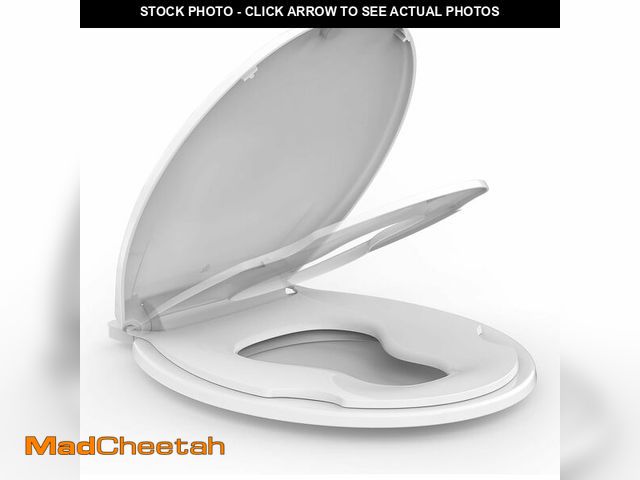 Lot 74-12633296 - Potty Training Seat Built-In Toilet Seat, Round Toilet Seat 17 in with Baby Seat, 2 in 1 Soft Close ...