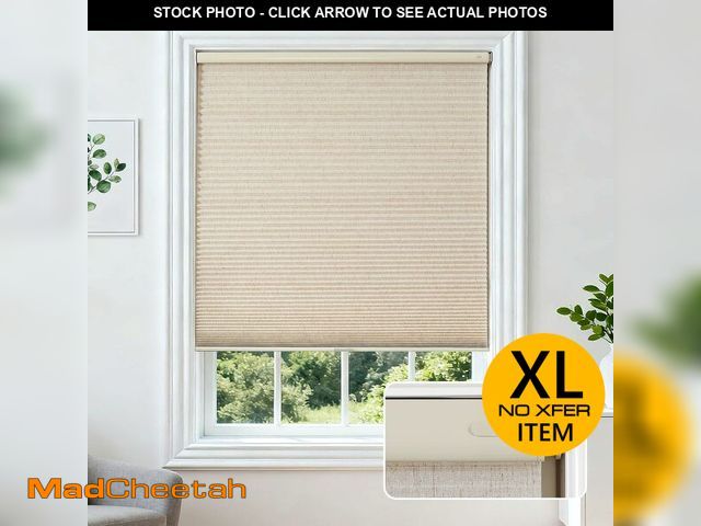 Lot 74-13674213 - Joydeco No Drill Linen Cellular Blinds for Indoor Windows, Light Filtering Cordless Cellular Shades ...