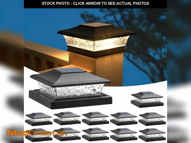 Lot 74-10822316 - APONUO Deck Post Lights Solar Powered,6x6 Post Cap Solar Light 2 Color Mode Outdoor Waterproof for F...
