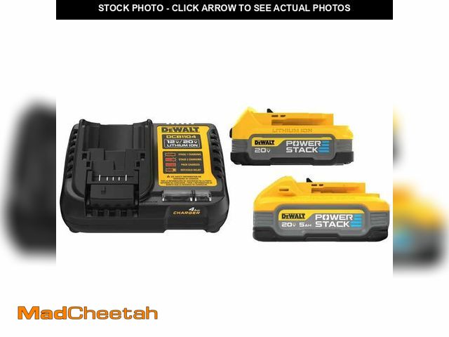 Lot 74-12794883 - DeWalt DCBP315-2C 20V MAX POWERSTACK Lithium-Ion Batteries And Charger Starter Kit (1.7 Ah/5 Ah) - U...