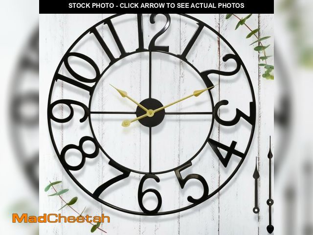 Lot 74-14421971 - 14 in Outdoor ClockÃ¢â¬âRetro Black Metal Outdoor Wall Clock for Patio, Garden &amp; Pool AreaÃ¢â...