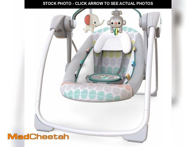 Lot 74-13041201 - Bright Starts Portable Automatic 6-Speed Baby Swing with Adaptable Speed, Taggies, Music, Removable-...
