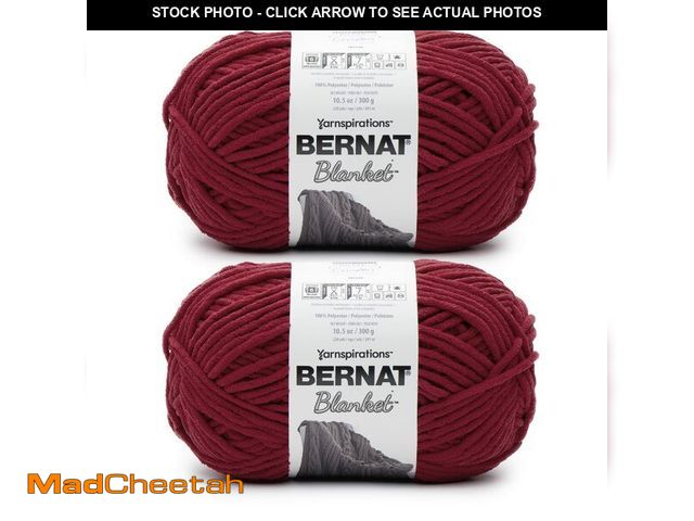 Lot 74-12709869 - Bernat Blanket Crimson Yarn - 2 count (Pack of 1) 300g/10.5oz - Polyester - 6 Super Bulky - 220 Yard...