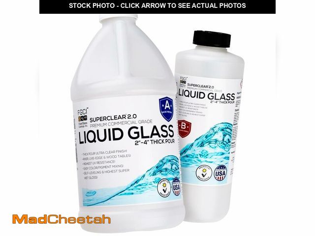Lot 74-14385542 - Superclear Liquid Glass Deep Pour Epoxy Resin, 2-4 Inch Clear Casting Resin for River Tables, Live E...