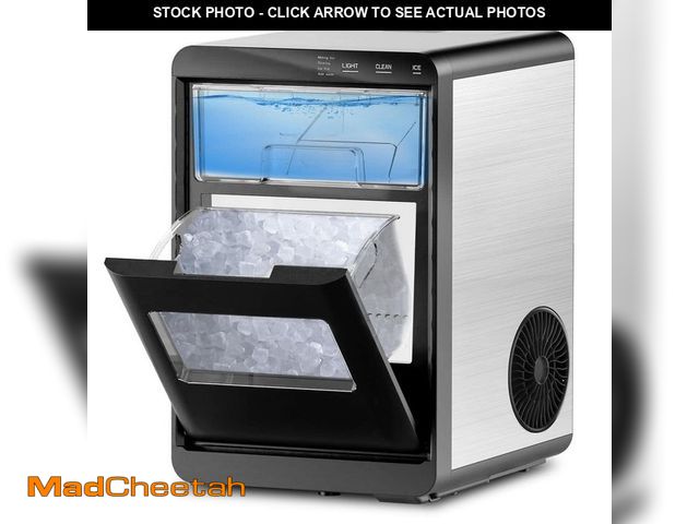 Lot 74-14254677 - SIMZLIFE 9.6 in. 45lb/24H Nugget Ice Countertop Portable Ice Maker in Black - 2lb Capacity, Auto-Cle...