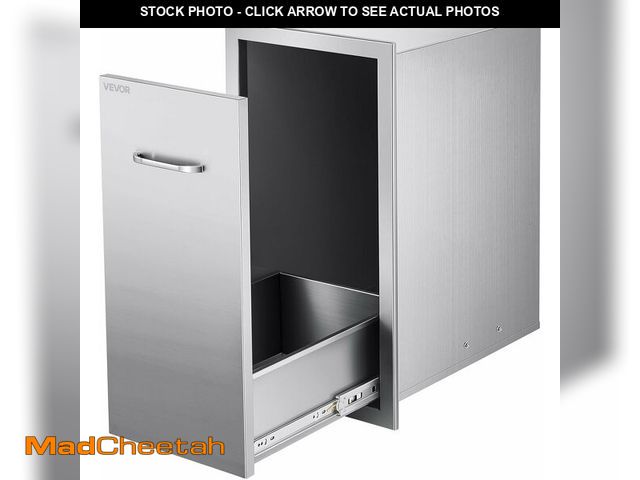 Lot 74-14348433 - VEVOR Outdoor Kitchen Trash Drawer, 11.81" W x 19.6" D x 23.62" H Interior Storage, Multi-Purpose Ou...