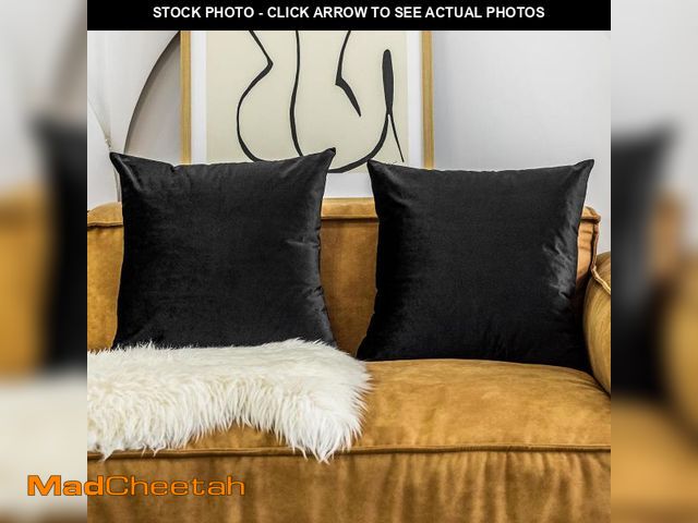 Lot 74-11551241 - Home Brilliant 26 inches Pillow Covers Velvet Euro Shams Bed Decorations Modern Large Accent Cases f...