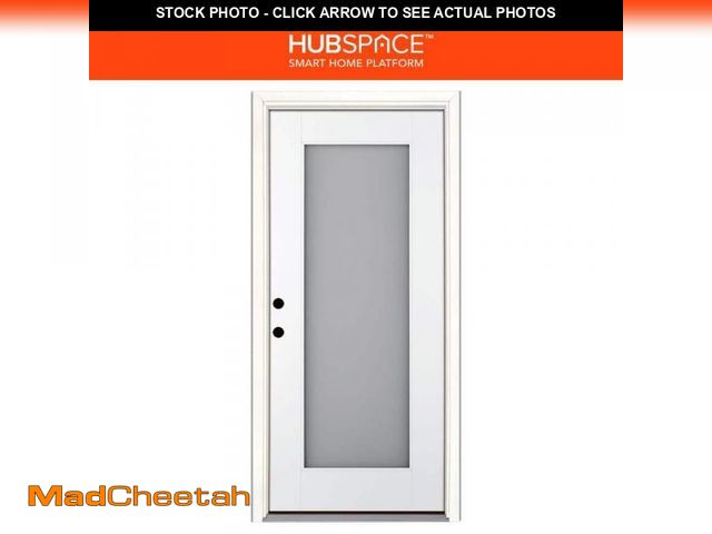 Lot 74-12518353 - Feather River Doors Smart Glass 36 in. x 80 in. Right Hand Inswing 1-Lite Smooth Unfinished Fibergla...