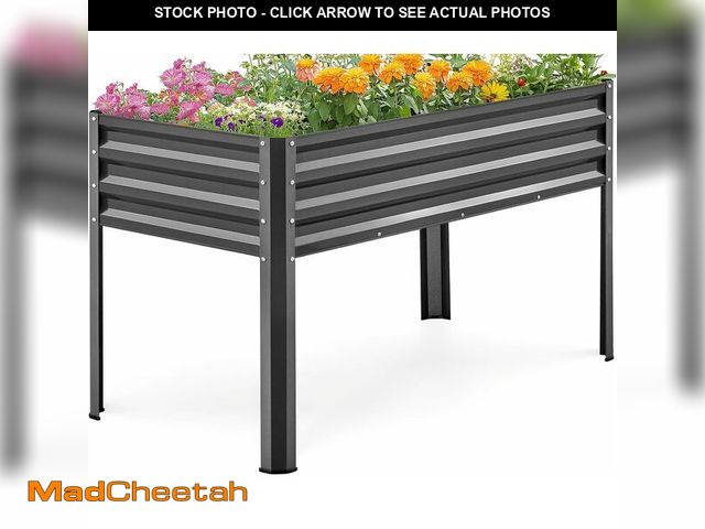Lot 74-14350955 - KING BIRD Large Raised Garden Bed with Legs Galvanized Elevated Planter Box 48Ãâ24Ãâ32 in for ...
