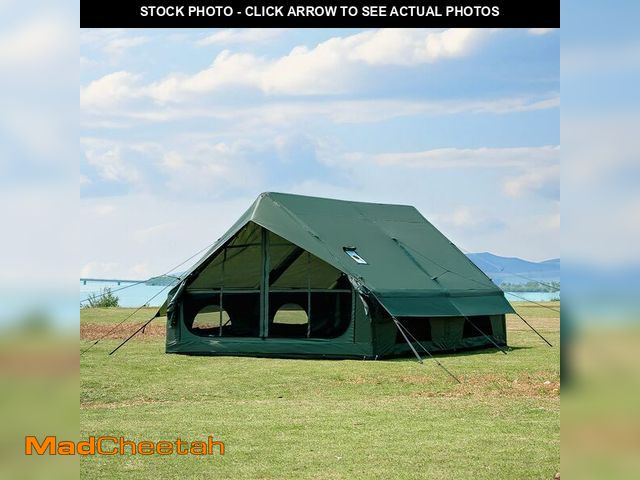 Lot 74-13121964 - WaldZimmer Inflatable Camping Tent 12sq Green with Hand Pump Easy Setup Waterproof Windproof Outdoor...