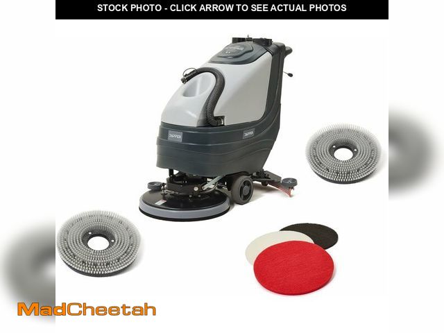 Lot 74-12568803 - (MISSING MACHINE,HARDWARE) Battery Powered Walk Behind Floor and Carpet Scrubber Buffer Polisher, 19...