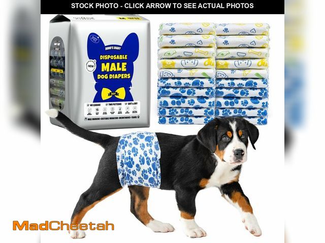 Lot 74-14058673 - Dono Dog Diapers Male, Disposable Male Dog Wraps 60ct, Ultra Absorbent Doggie Diapers, Rapid-Dry Lea...