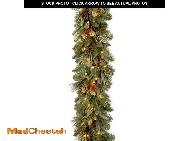 Lot 74-12154042 - 9 Ft. Carolina Pine Garland with Battery Operat Ed LED Lights - UNUSED