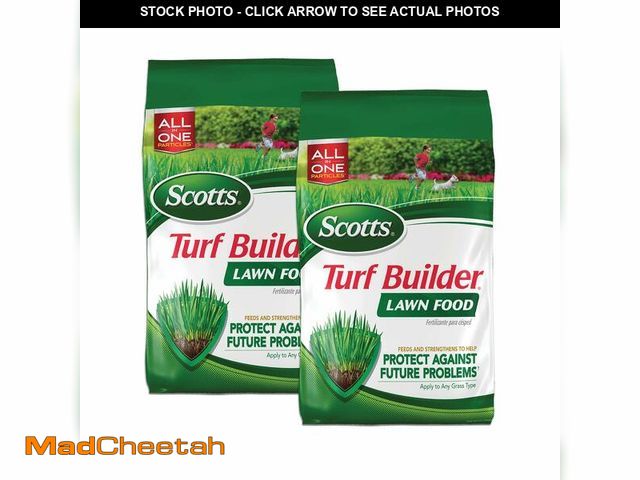 Lot 74-13802295 - Scotts Turf Builder Lawn Food, Fertilizer for All Grass Types, 5,000 sq. ft., 12.5 lbs. (2-Pack) - U...