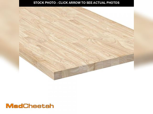 Lot 74-12530355 - HARDWOOD REFLECTIONS 5 ft. L x 30 in. D Unfinished Hevea Solid Wood Butcher Block Desktop Countertop...
