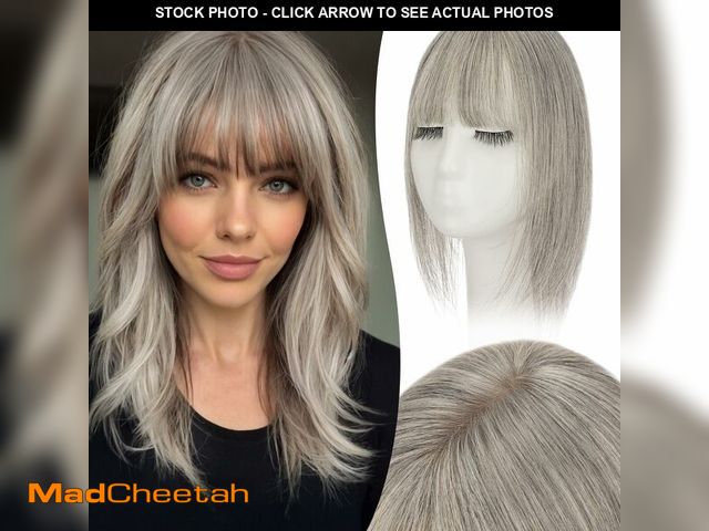 Lot 74-12717215 - S-noilite Hair Toppers for Women with Bangs Real Human Hair 360ÃÂ° 3D Cover Clip in Bangs 2X6 Cover...