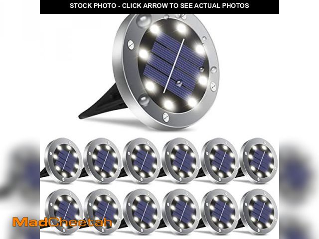 Lot 74-11908853 - OULONGER Solar Lights Outdoor,12 Pack Solar Lights Outdoor Waterproof,Garden Ground Light Landscape ...