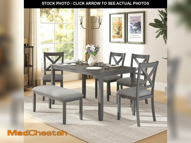 Lot 74-13075964 - Zevemomo 4-Piece Wooden Dining Table Chairs White\GRAY    (CHAIRS ONLY ) - UNUSED