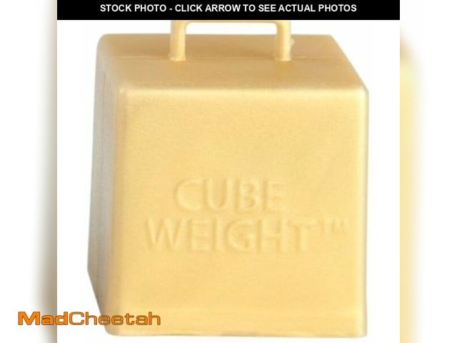 Lot 74-12970969 - Creative Balloons Cube Balloon Weight Metallic Gold, 65 g, 10 Piece - USED
