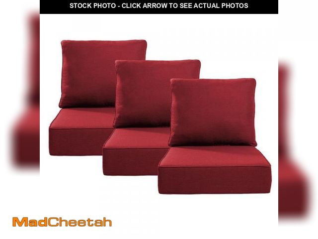Lot 74-12424831 - Pocassy 24 in. x 24 in. x 6 in. 6-Piece CushionGuard Outdoor Thicken Sofa Deep Seat Replacement Cush...