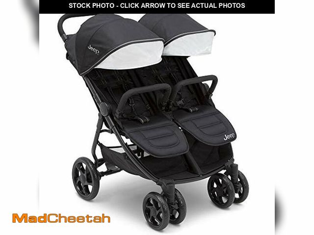 Lot 74-12555704 - Jeep Destination Ultralight Side x Side Double Stroller, Midnight - UNUSED